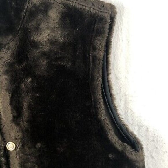 Vintage Carol Wier Vegan Fur Vest Womens Extra Large Brown Faux USA Mobwife - Picture 8 of 13
